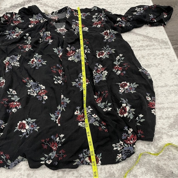 Free People Black Floral Swing Tunic Long SleeveDress - Picture 13 of 13